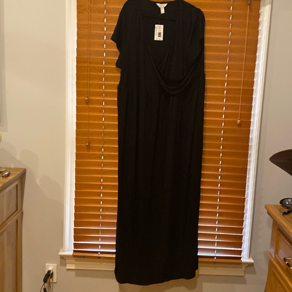 Three Seasons Maternity Black Maxi Comfy Dress size 3XLg (b)